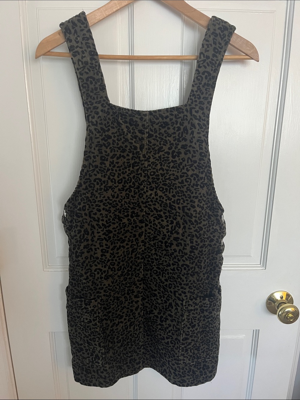Bershka Olive Green & Black Leopard Print Dress
